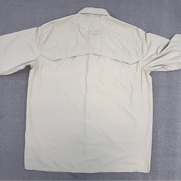Cabela's Shirt Large Beige Button up GlideWear Vented Performance UPF 50 Men - Picture 12 of 13